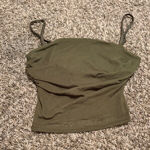 Olive Green Women's Top, built in bra